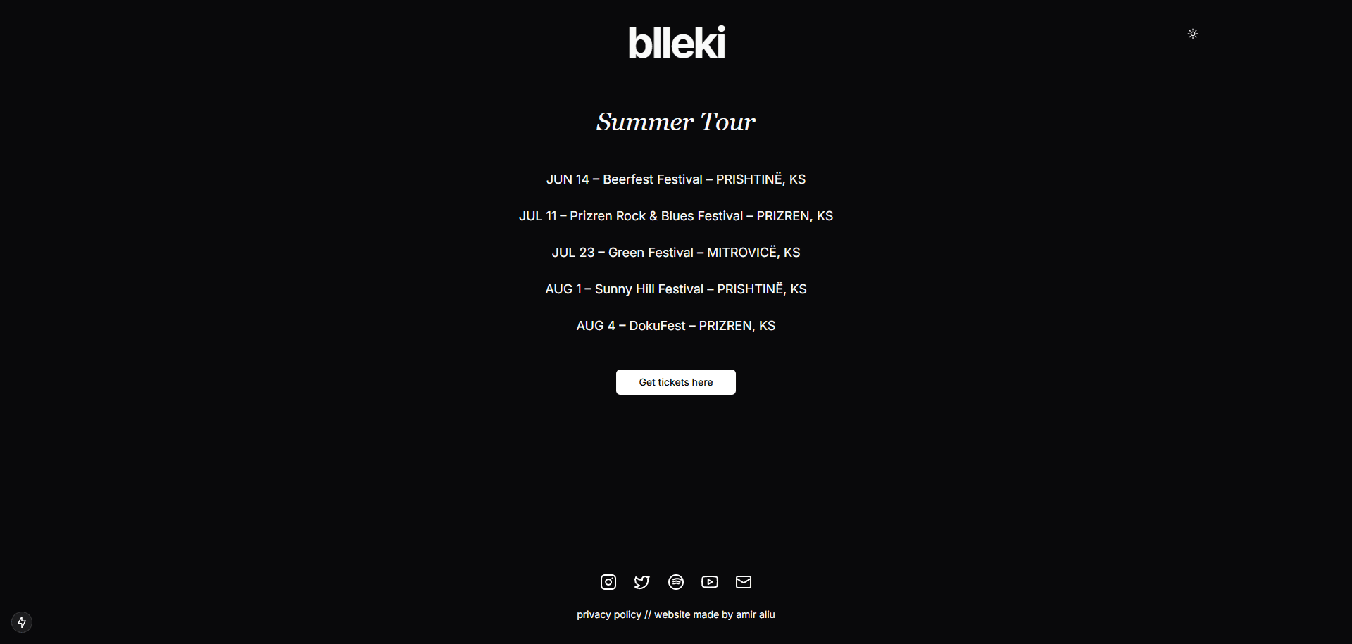 Showcasing the tour page