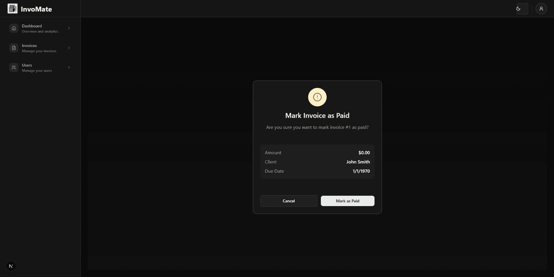 Marking the Invoice as Paid