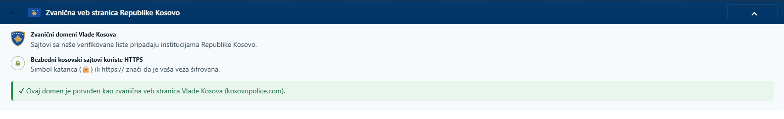 Showcasing the extension result in Serbian language