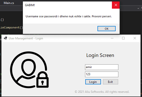 Clean login interface with validation and error handling