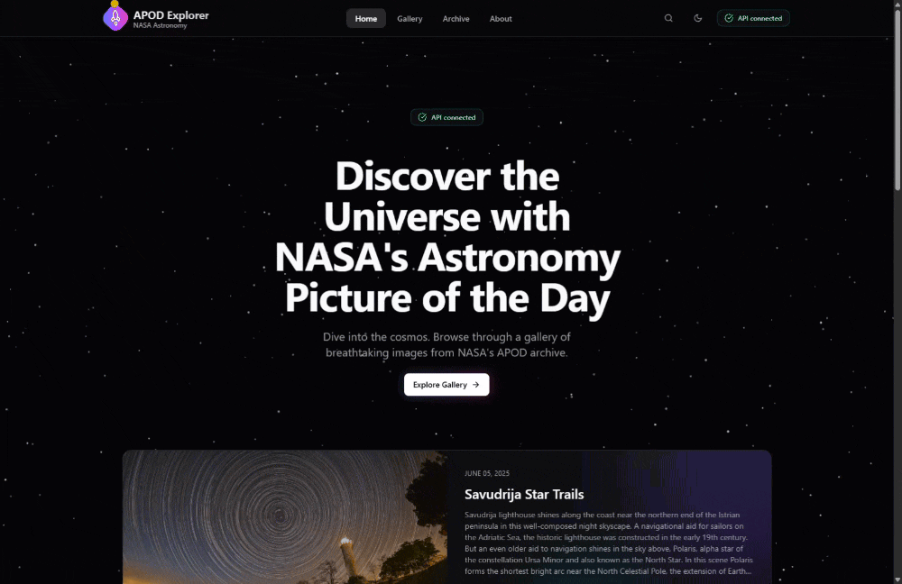 Showcasing the homepage