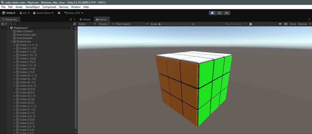 Rubik's Cube Unity Game