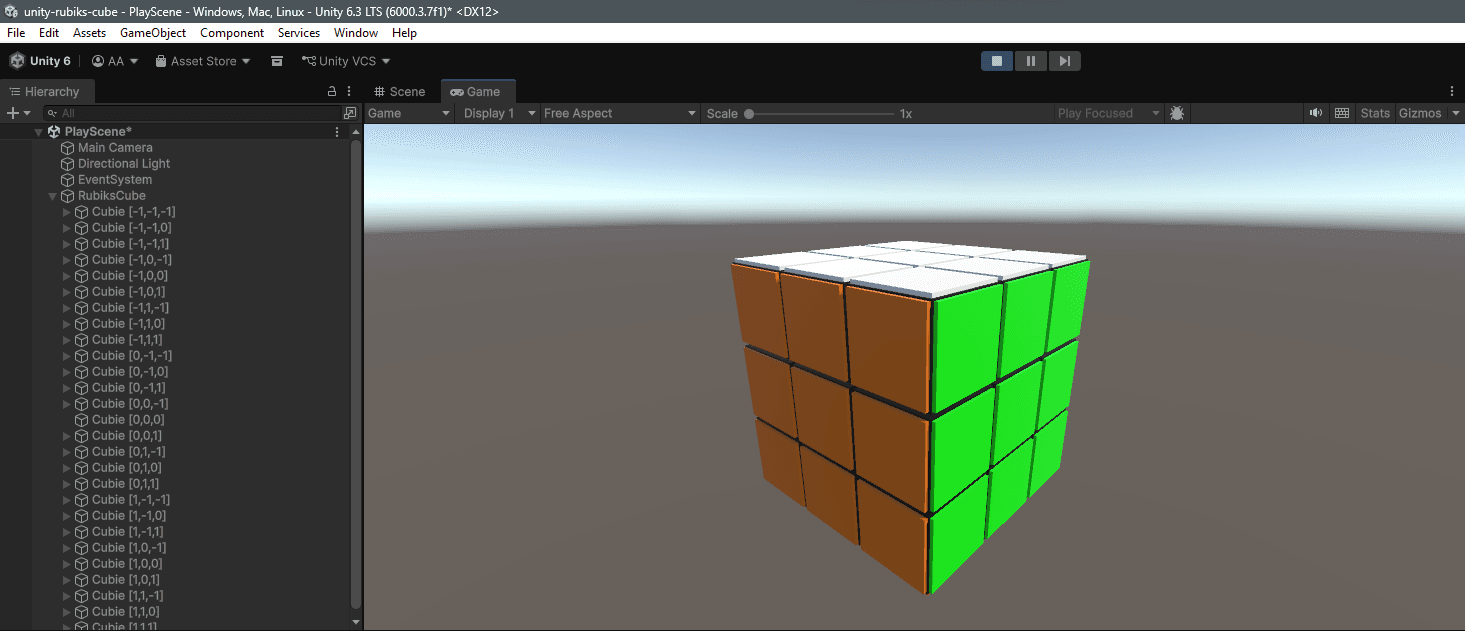 Rubik's Cube Unity Game